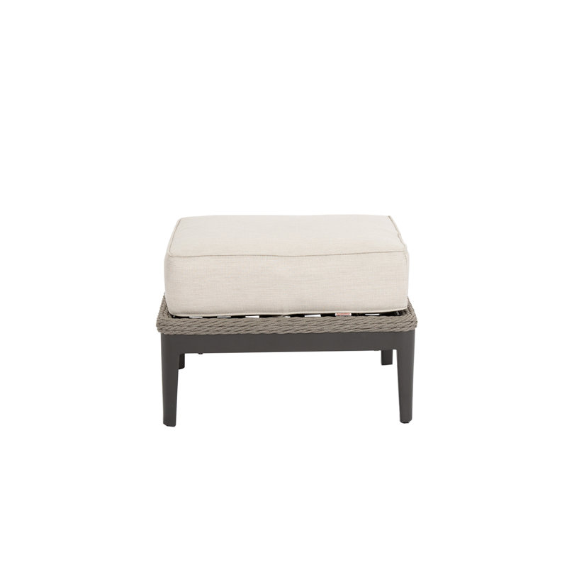 Repose-pieds d'extérieur avec coussins Sunbrella Aberdeen, Bois de frêne