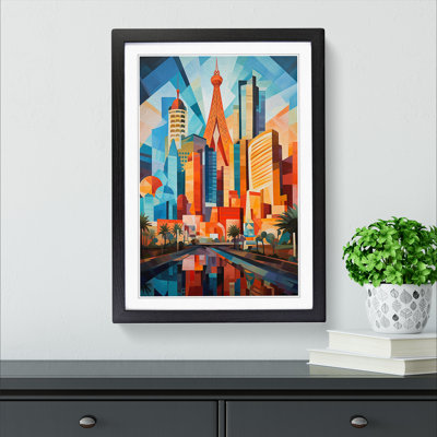 Las Vegas Cubism Art - Framed Print