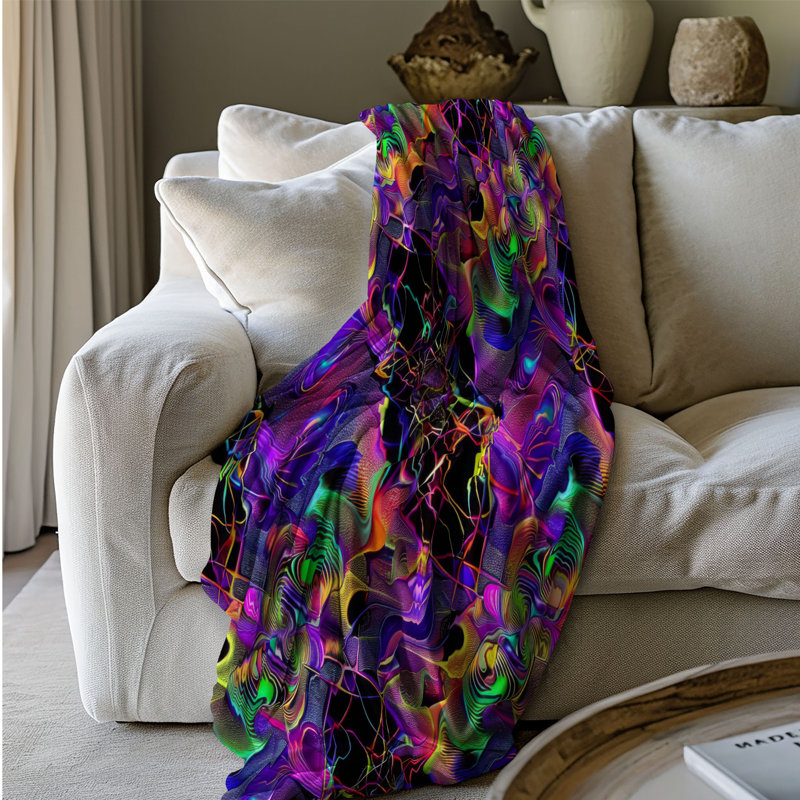 Tourbillons de couleur - couverture 1 pièce, L 80 po x l 60 po