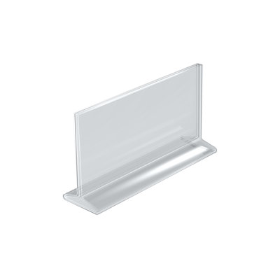Porte-affiches en acrylique transparent à chargement par le haut, en forme de T, 21,6 cm de large x 14 cm de hauteur (horizontal), lot de 10