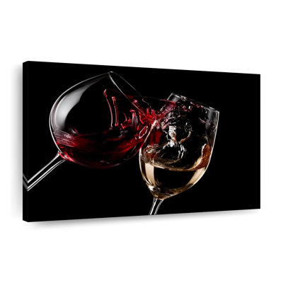 " Red And White Wine Glasses Canvas Print "