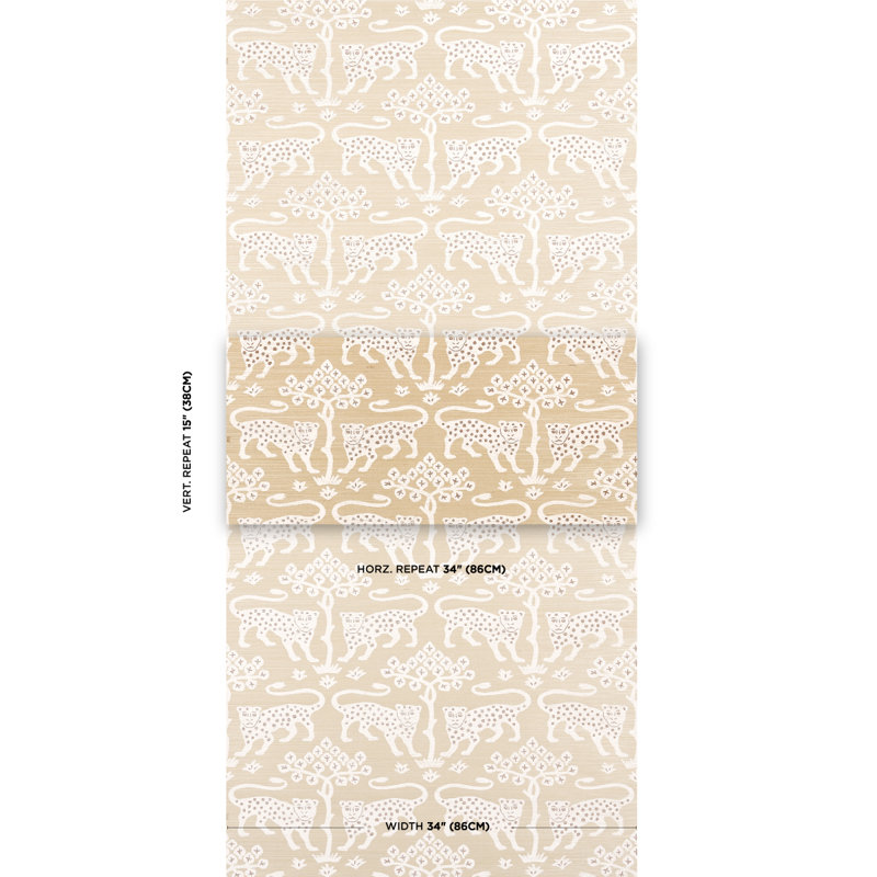 Woodland Leopard Sisal Wallpaper, Oatmeal