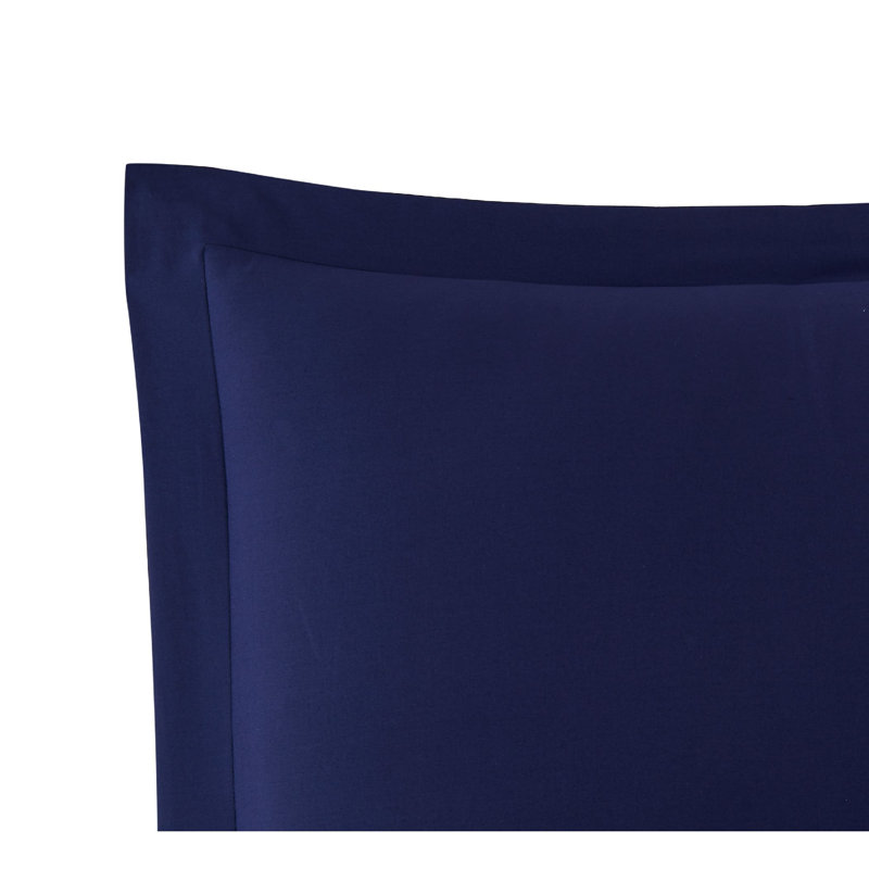 Jededian 100% Cotton Percale Duvet Cover Set, King Duvet Cover + 2 Shams, Navy