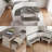 Breakfast Nook Table Set,With Storage Function Dining Nook Set With Corner Bench-1964347392