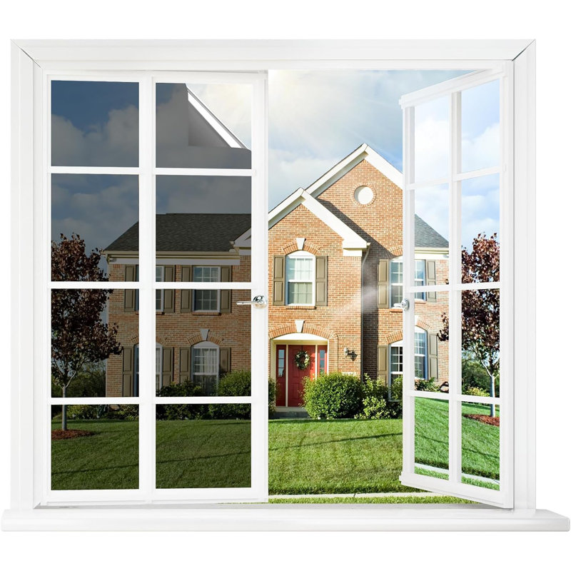 One Way Privacy Window Film For Home - Heat And UV Blocking Reflective Static Cling Mirror Tint For Glass Windows - See Out Not In, Glare Reduction, Easy Installation