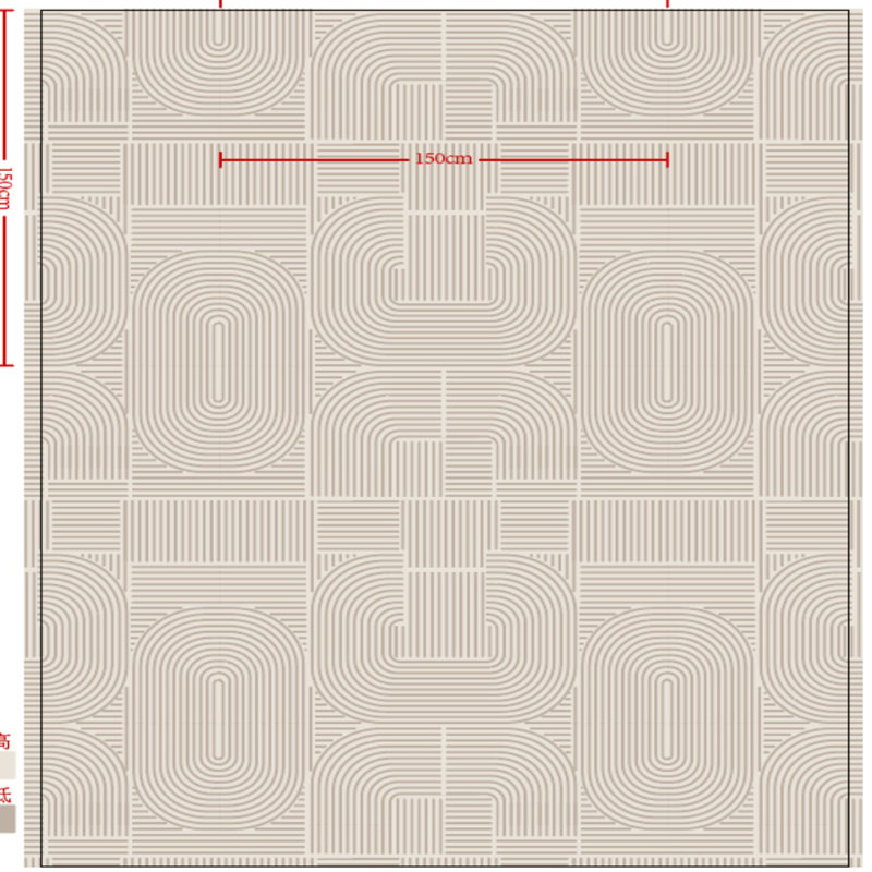 Tapis moderne lavable antidérapant, Rectangle 96 po x 120 po