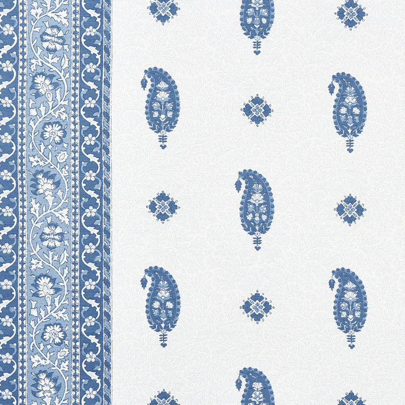Tissu cachemire Ojai Schumacher x Mark D. Sikes, Indigo