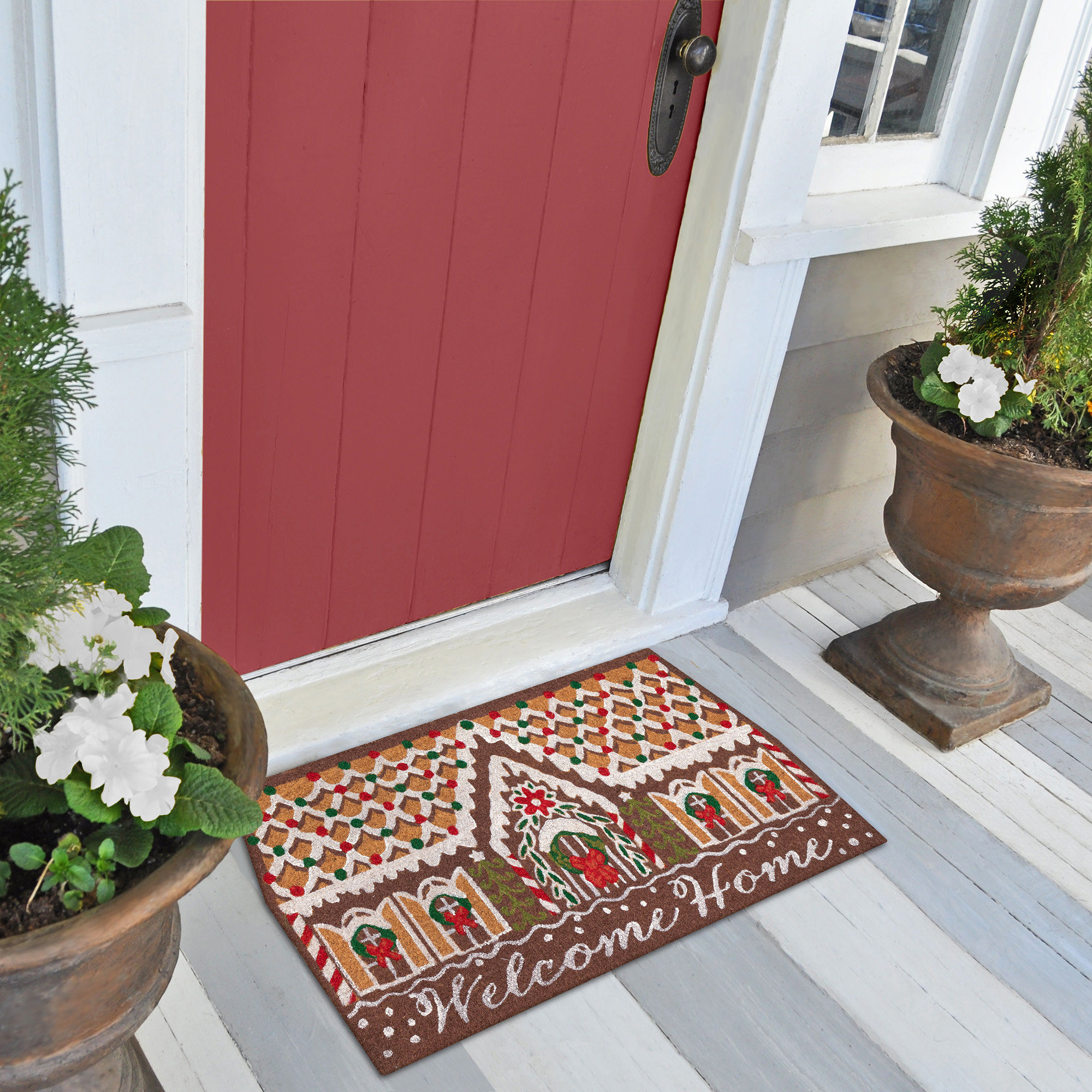 The Holiday Aisle® Yusuke Non-Slip Christmas Outdoor Doormat | Wayfair