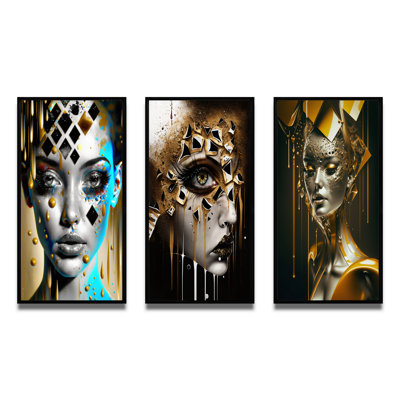 «Shapes Of A Woman's Being», 3 pièces sur toile