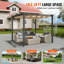 Pergola rétractable d'extérieur 10 pi x 10 pi avec auvent en aluminium