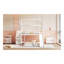 Lit simple superposé au dessus d'un lit double avec glissade, lit maison avec glissade, blanc