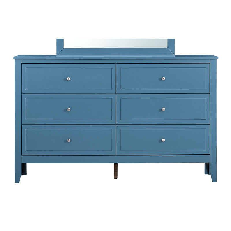 Daniel 6 Drawer Dresser -Teal, Teal