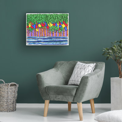 Wrapped Canvas Wall Art - Howie Green 'Geometric Jungle' Wall Art for Living Room, Bedroom, or Office Décor - 14x19