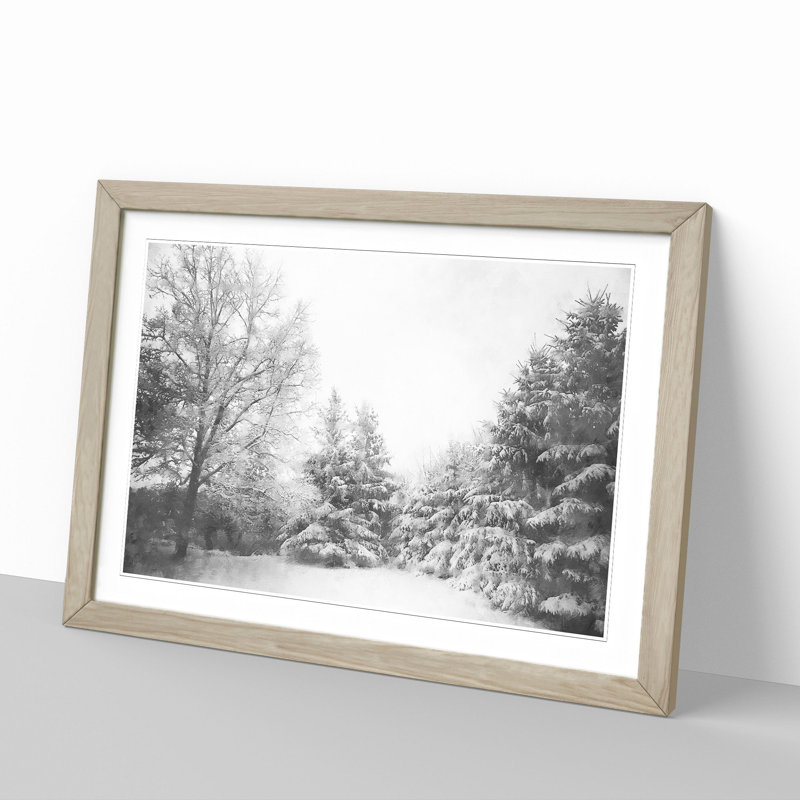 Winter Forest Vol.6 - Picture Frame Painting, 48cm H x 65cm W x 2cm D, Oak Framed