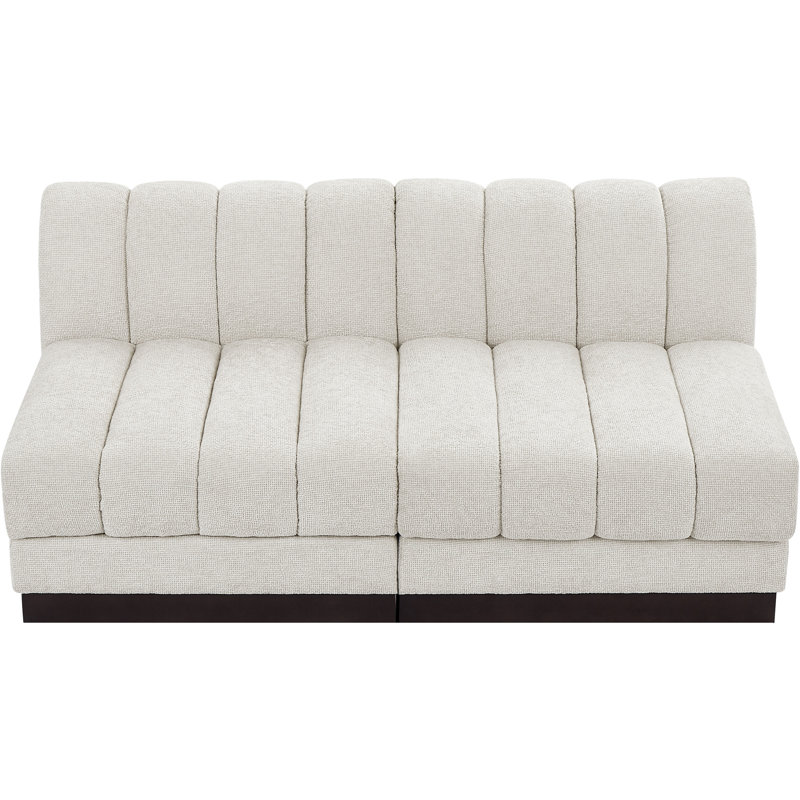 Causeuse rembourrée Quinn, Tissu chenille crème