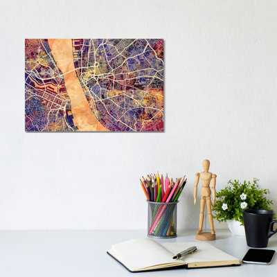 Liverpool England Street Map I by Michael Tompsett - Wrapped Canvas Gallery-Wrapped Canvas Giclée