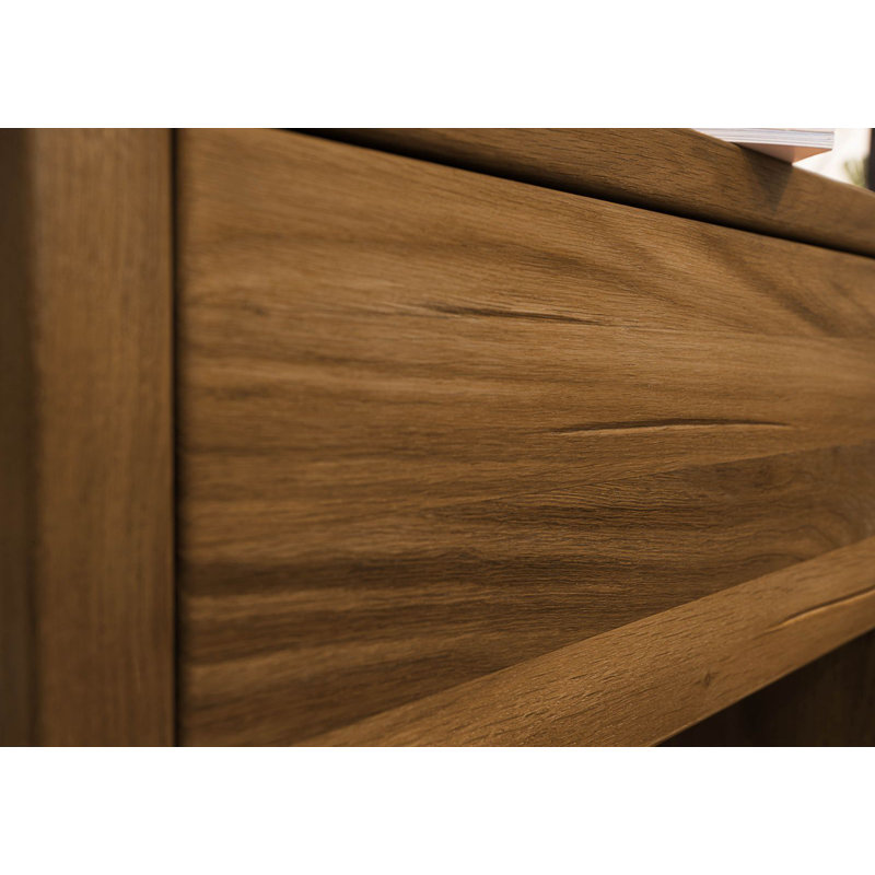 Jangali 35cm W Solid Wood Bedside Table, Brown