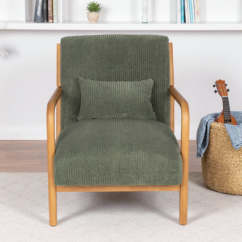 Chaise d'appoint moderne sauge avec coussin - Confort compact pour les espaces confortables, Sauge