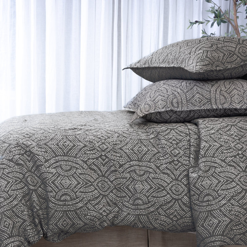Andrée JACQUARD SHAM, asphalte, roi, Taie décorative super très grand, Noir