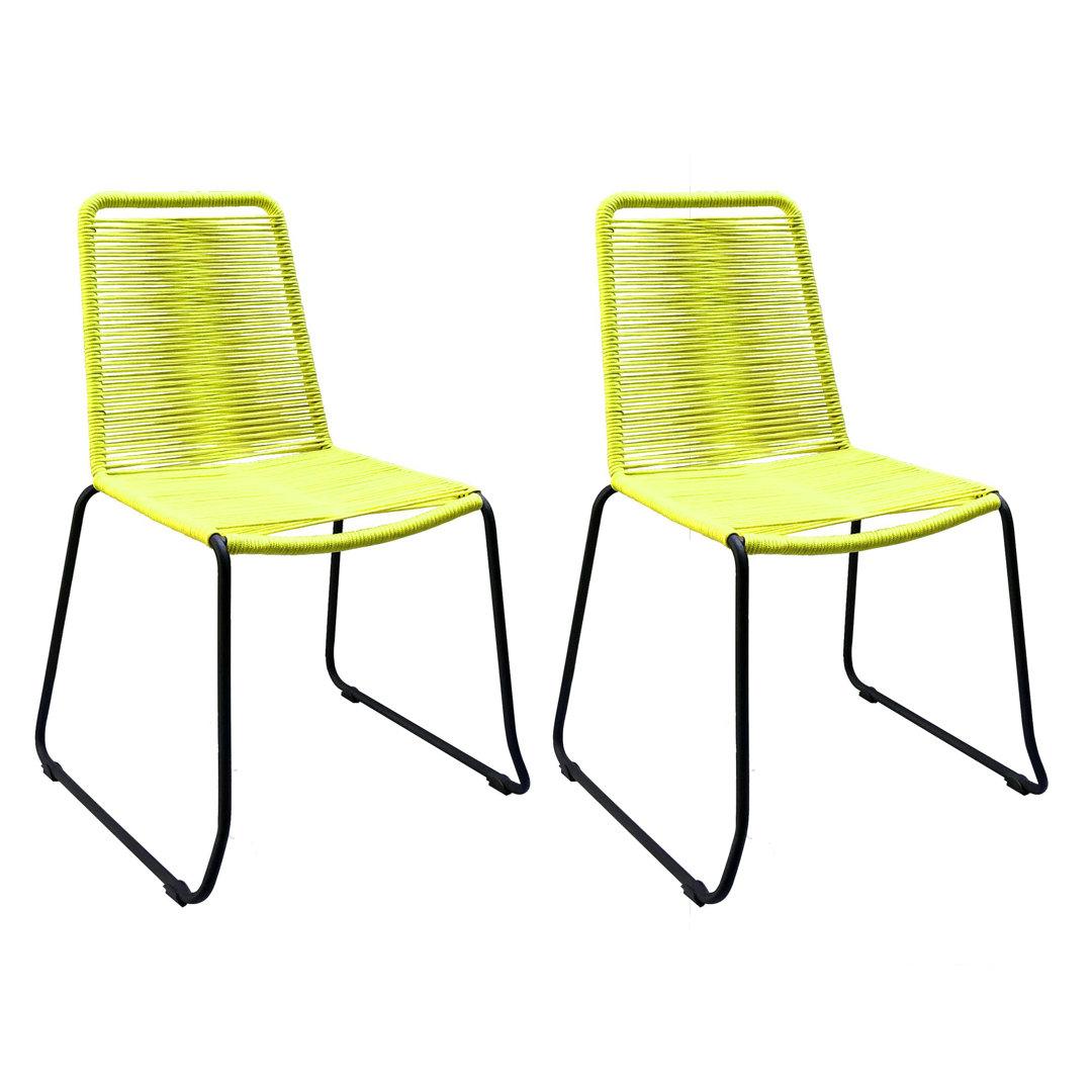 Davisha Stacking Patio Dining Side Chair (Set of 2) George Oliver 