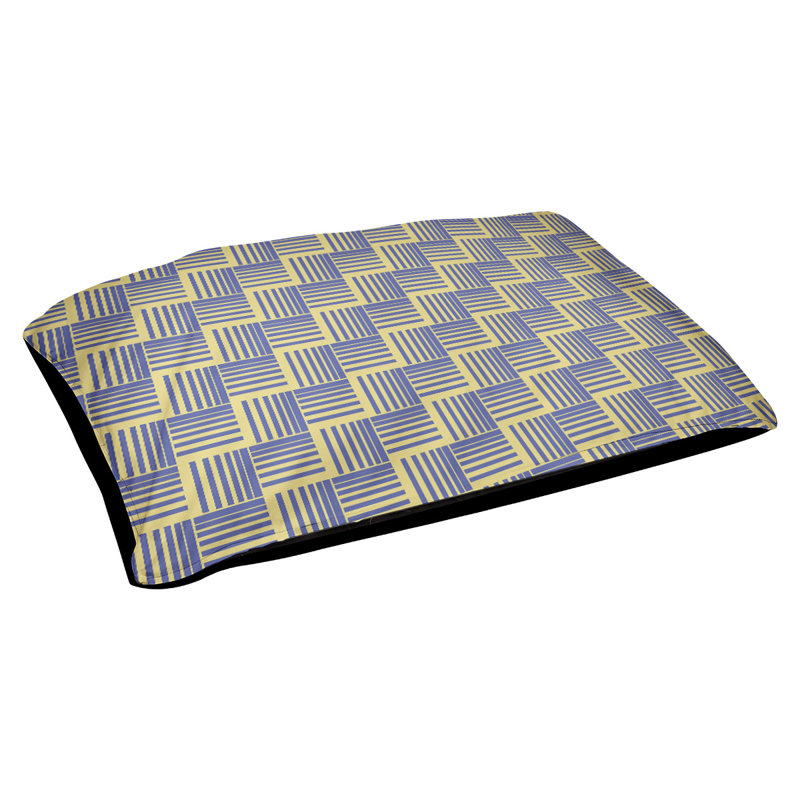 Coussin Cheng, Grand (l 50 po x P 7 po x H 40 po), Jaune/bleu
