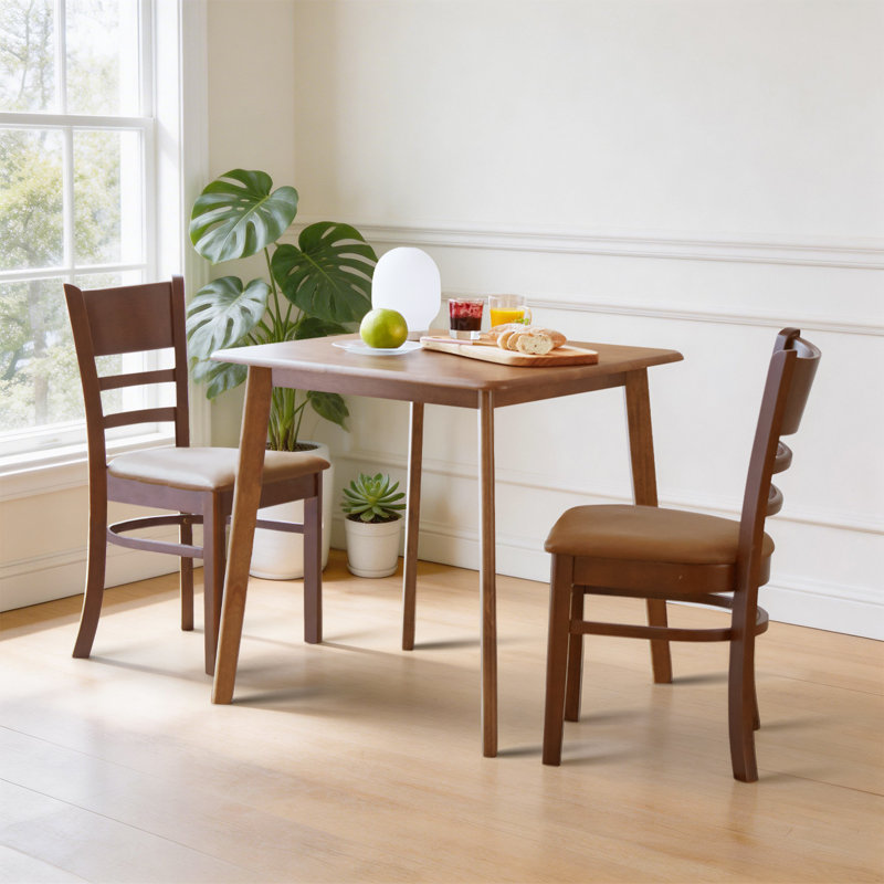 Ensemble de table de salle à manger 3 pièces Samuels Zida, Noyer