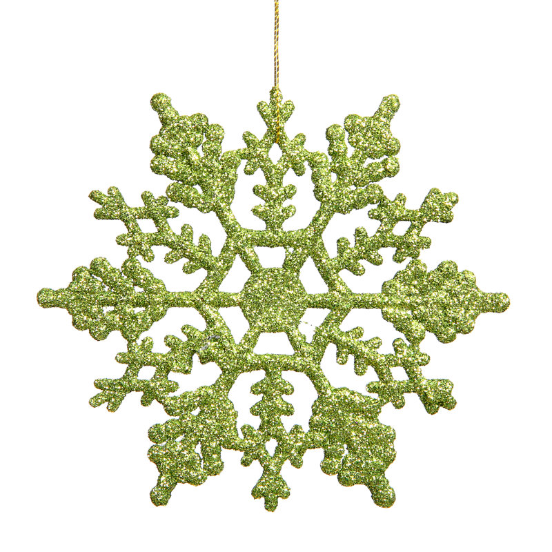 Ornement flocon de neige scintillant, Lime