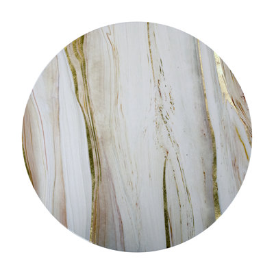 White Oak wood with Gold accents Lacquer Placemat in Round