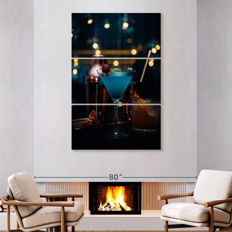Yarlin Blue Cocktail, 74" H x 48" W