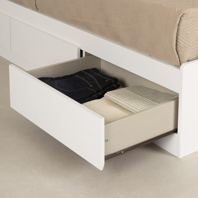 Pure White Fusion Full/Double Bed with 3 Storage Drawers