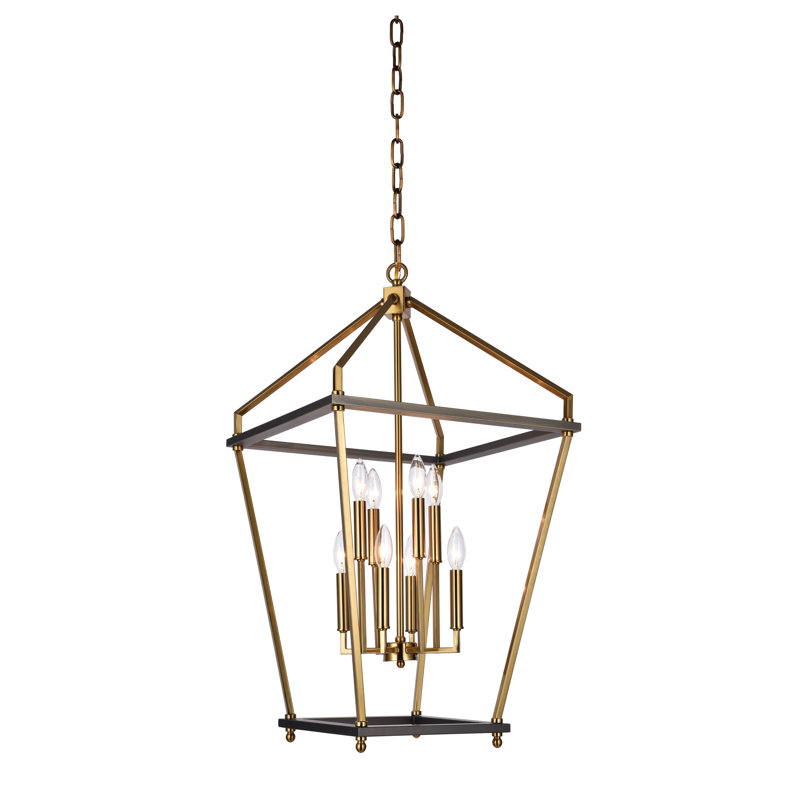 Luminaire suspendu géométrique 8 lumières lanternes Diez