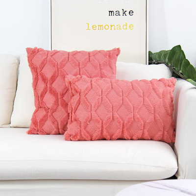 Set of 2 coordinated decorative throw pillows, 1 of size 18"x18" and 1 of size 12"x20"