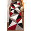 Tapis à poils longs à texture moderne et géométrique | Rouge-17850066