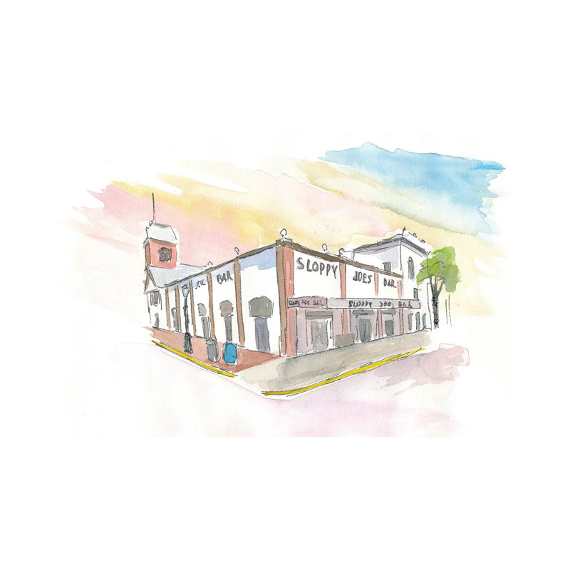 Key West Florida Bar Duval Street Scene - Wrapped Canvas Gallery-Wrapped Canvas Giclée, 20.32 cm H x 30.48 cm W