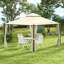 Pavillon de jardin extérieur en acier avec rideaux d'intimité en polyester, toit à deux niveaux pour l'air, grande conception