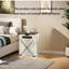 Table de chevet Vintage Farmhouse avec station de charge - Table d'appoint rustique avec tiroir et porte de grange en forme de X-144608669