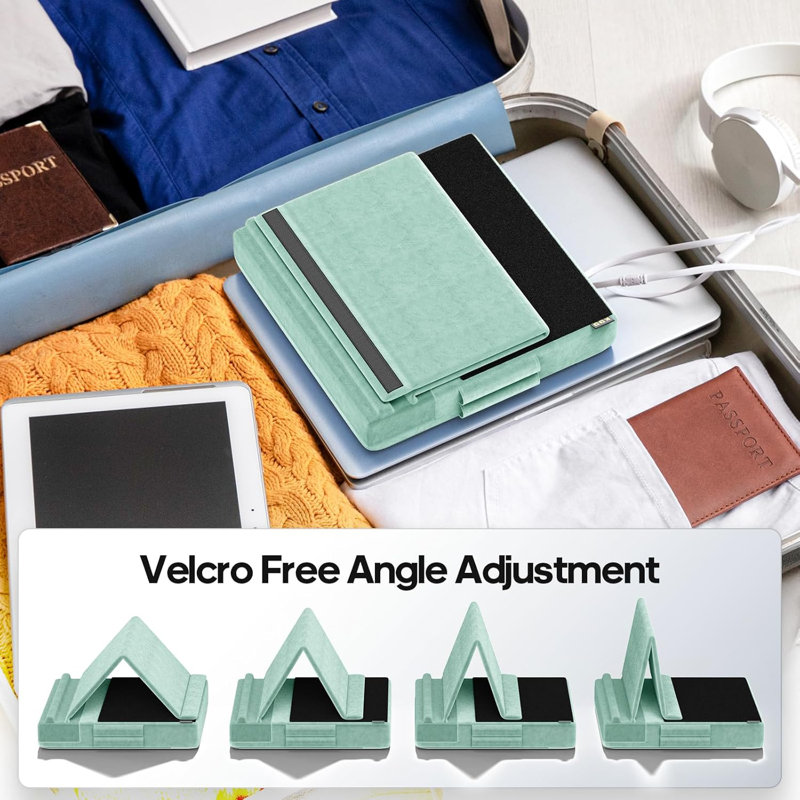 Tablet Pillow Stand, Multi-Angle Viewing Ipad Holder For Lap, Bed And Desk, Foldable Soft Pad Dock With Stylus Mount Compatible
