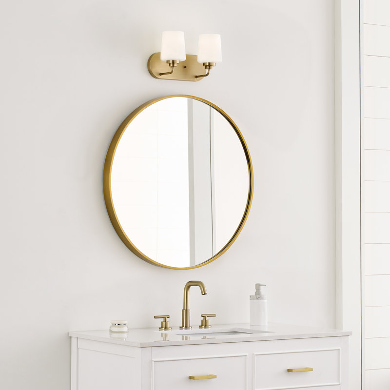 Éclairage pour meuble-lavabo à 2 lumières à intensité variable Windom, Laiton satiné, Non