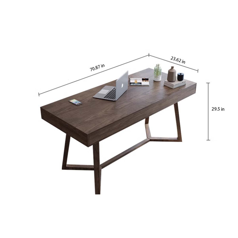 Bureau d'ordinateur en bois massif, H 29,5 po x l 78,74 po x P 23,62 po