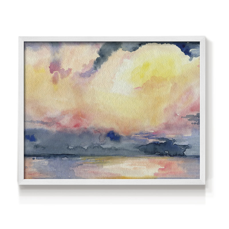 Prism Seascape III - Reproduction encadrée - Restickable, H 22 po x l 28 po, Blanc