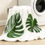 Jeté en molleton transparent ultra doux en flanelle, feuilles tropicales imprimé Monstera-131466913
