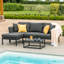 Boisdale Outdoor Fabric Chaise Sofa Set-246789429-246789430