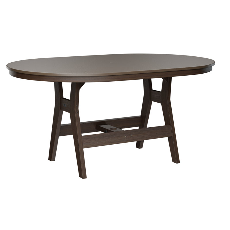 Table de bar berlinoise Berlin, Bronze martelé, Imbuia, H 38,87 po x l 64 po x P 44 po