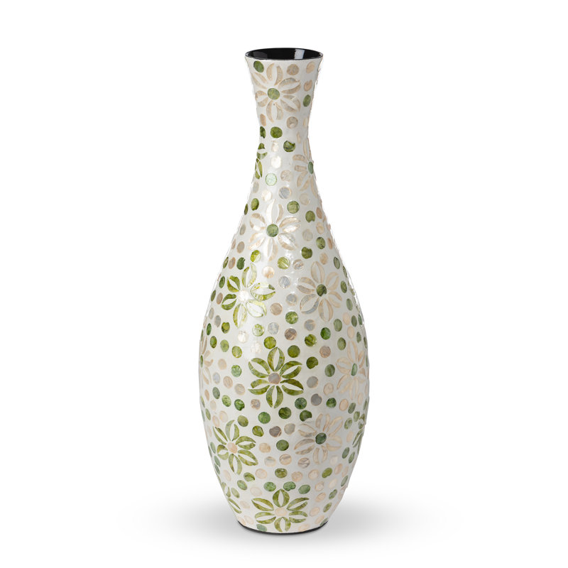 Capraia Coast Floral Vase, Capiz, 20 pieces, Light Green