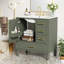 Meuble-lavabo de salle de bain avec lavabo en céramique, porte à fermeture en douceur et plusieurs tiroirs pour un rangement spacieux, design moderne et fonctionnel-117546496