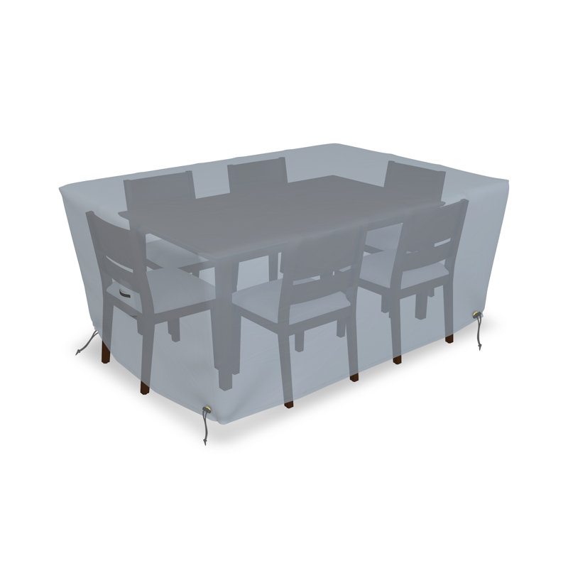 Housse pour table de salle à manger d'extérieur résistante à l'eau, aux rayons UV et aux déchirures pour meubles de patio avec évent et cordons