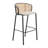 Daishun Modern Wicker Bar Stool with Fabric Seat and Powder Coated Steel Frame-376876246