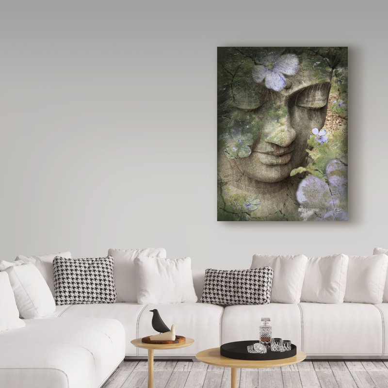 Inner Tranquility Multicolor Canvas Art with Buddha Face