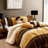 Brown & Yellow Embroidered 7-Piece Microfiber Polyester Comforter Set, Soft & Durable Bedding Collection-120836337