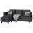 Serio Convertible Sectional Sofa Couch, L Shaped 3 Seater Sofa Couch with Storage Ottoman and Side Pockets-1628855804